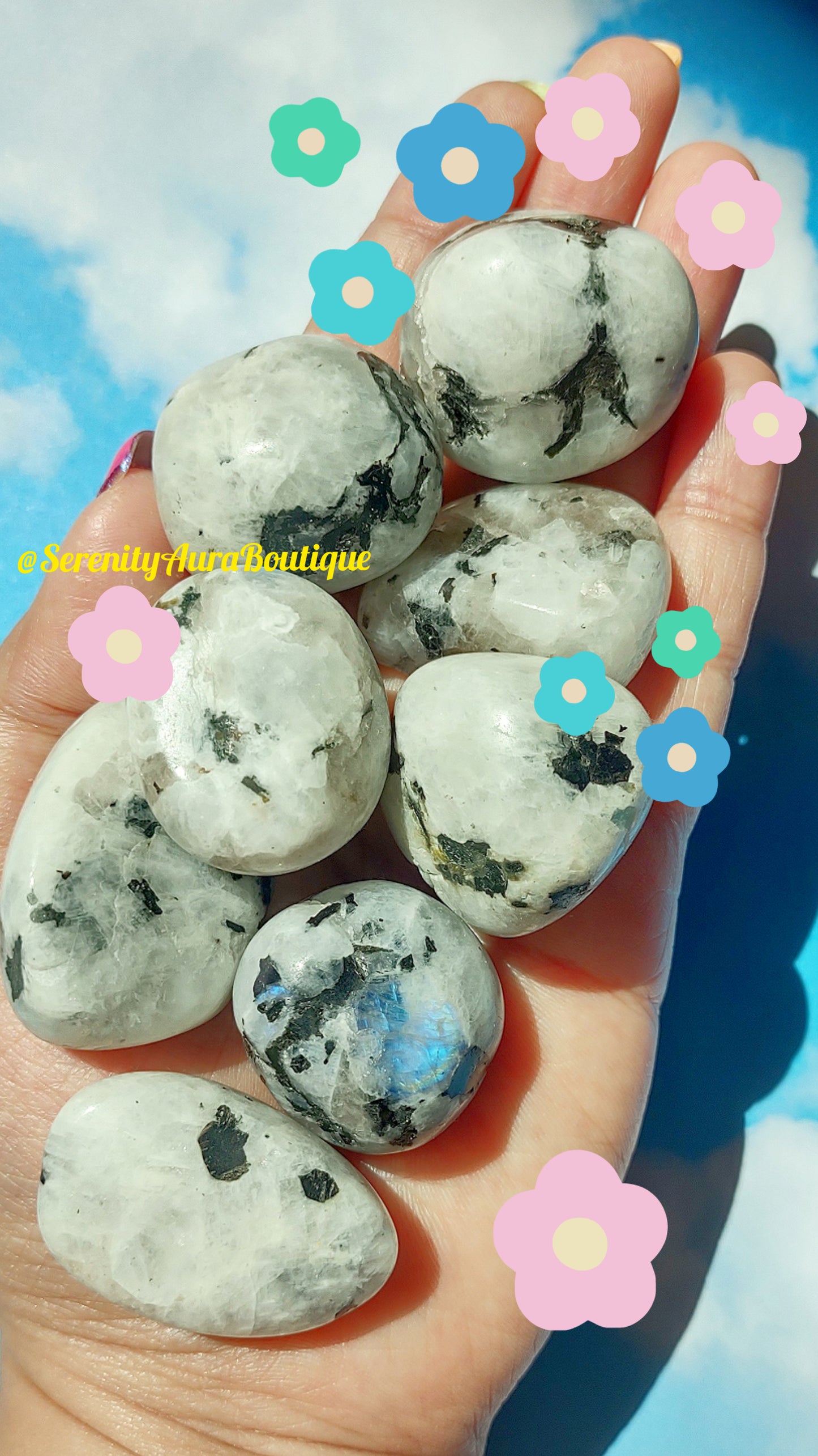 Rainbow Moonstone Tumbles