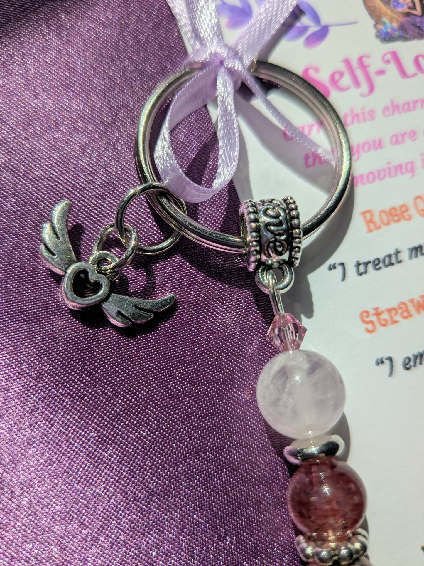 Self-Love Glow Crystal Keychain