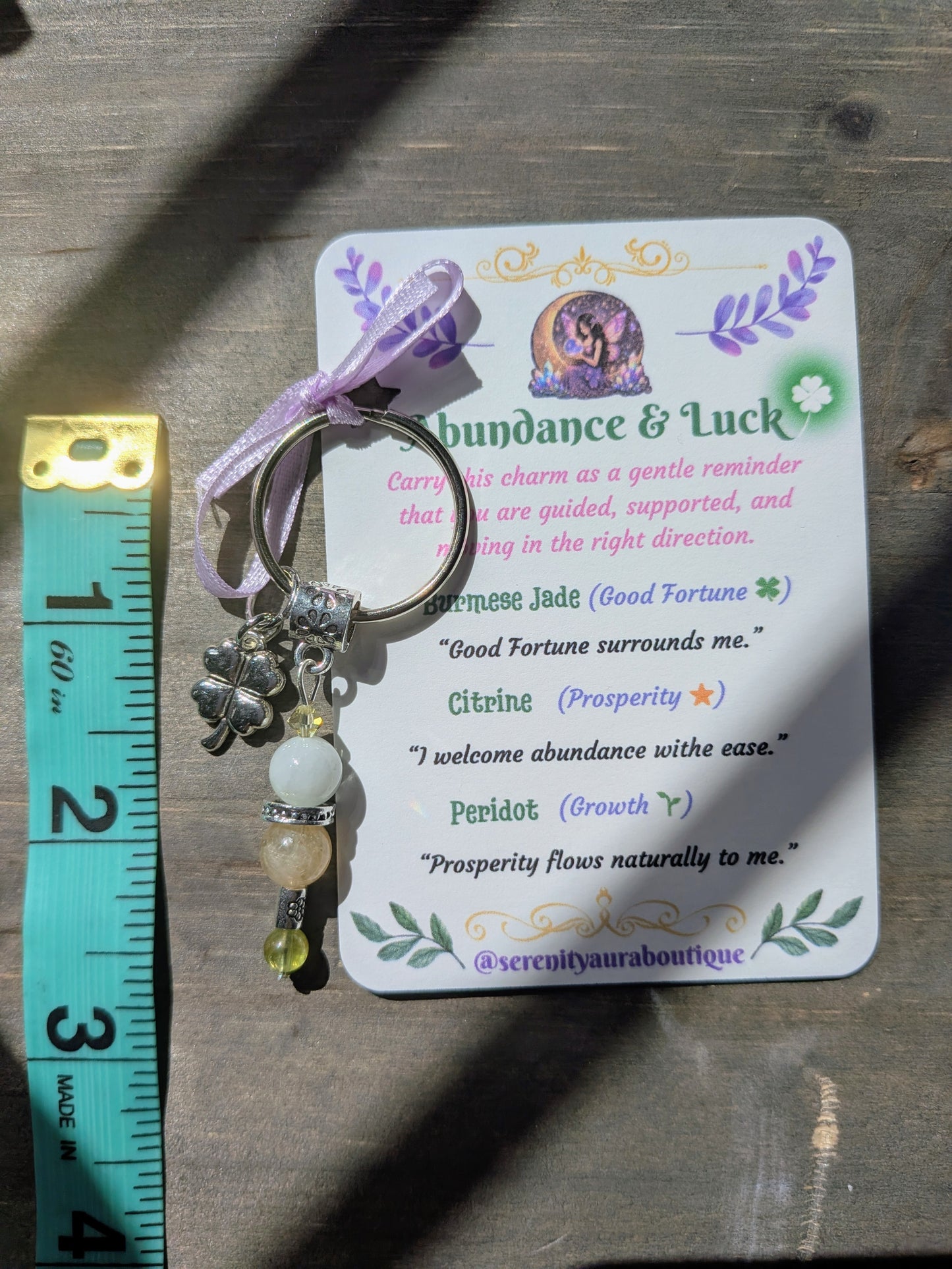 Abundance & Luck Crystal Keychain