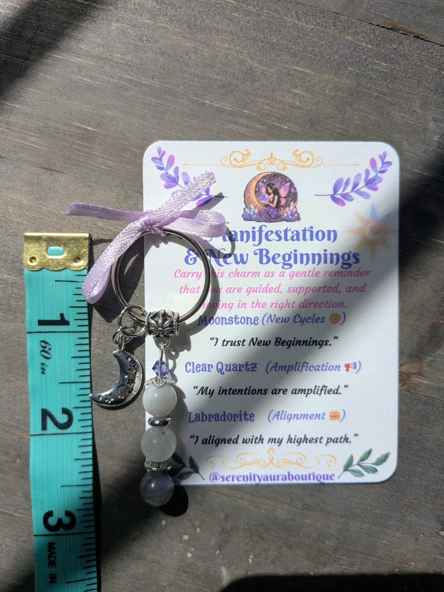Manifestation & New Beginning Crystal Keychain