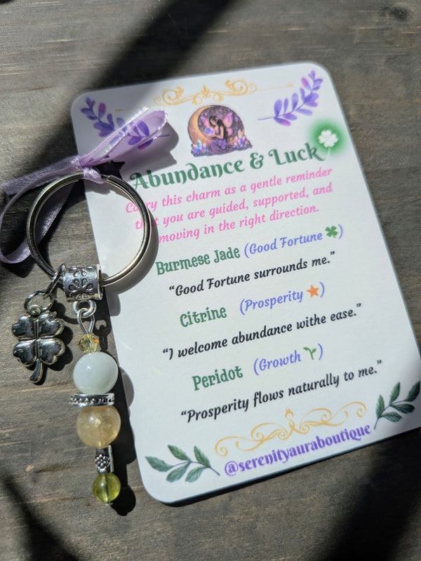 Abundance & Luck Crystal Keychain