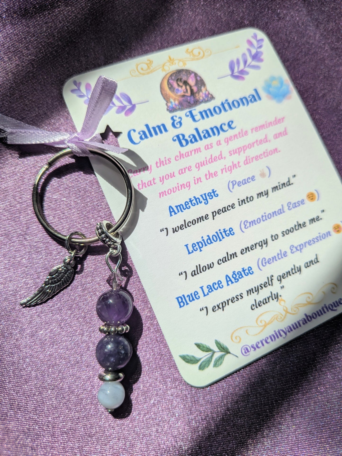 Calm & Emotional Balance Crystal Keychain