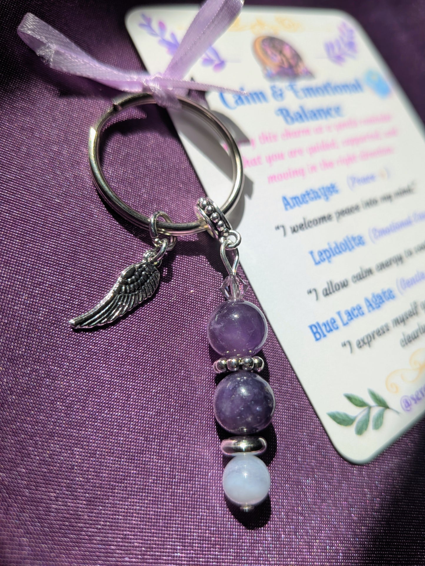 Calm & Emotional Balance Crystal Keychain