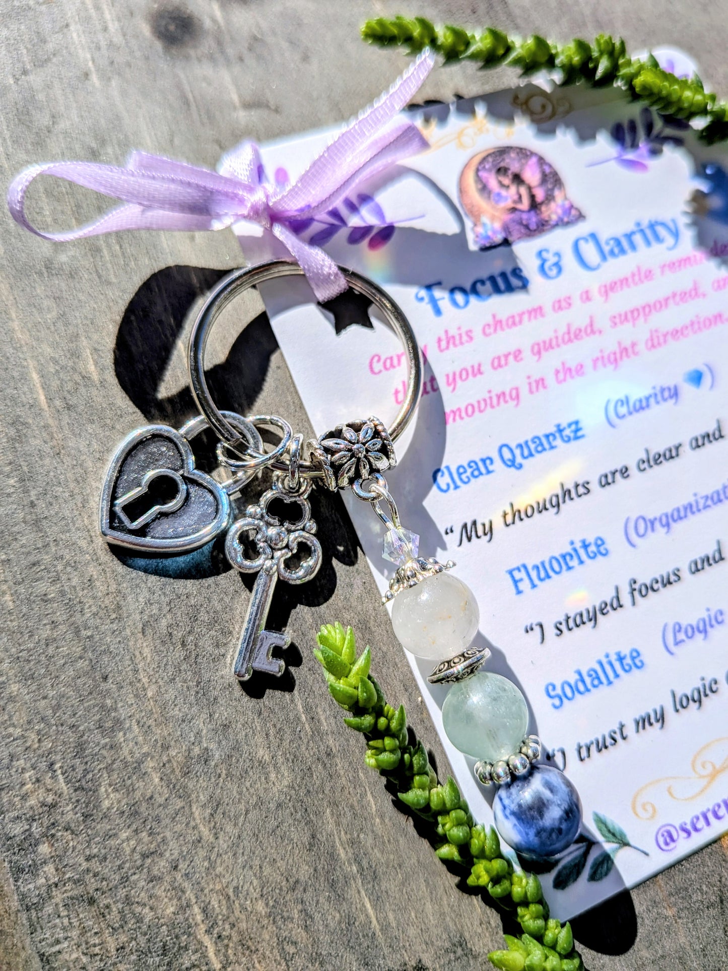 Focus and Clarity Crystal Keychain