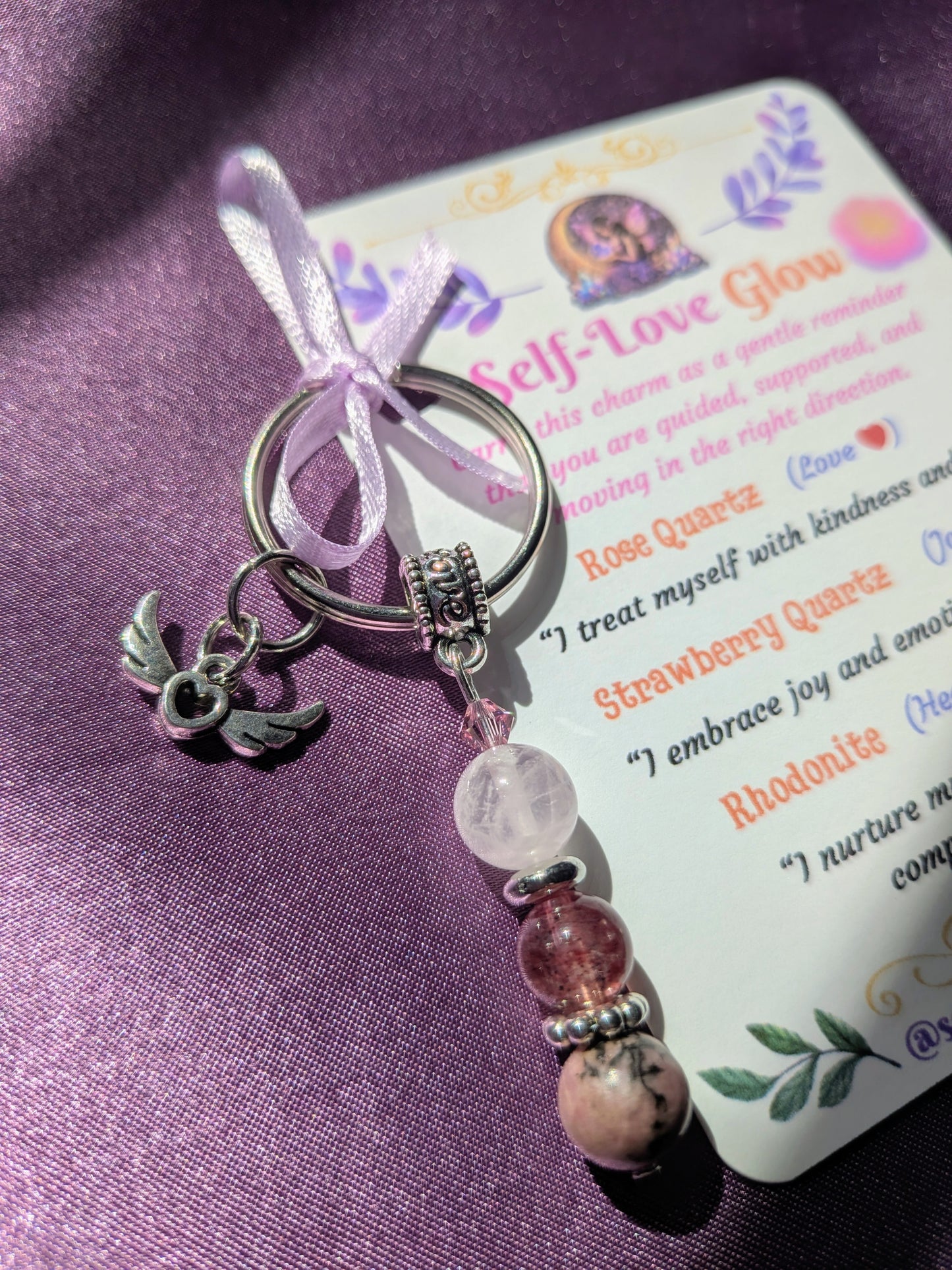 Self-Love Glow Crystal Keychain