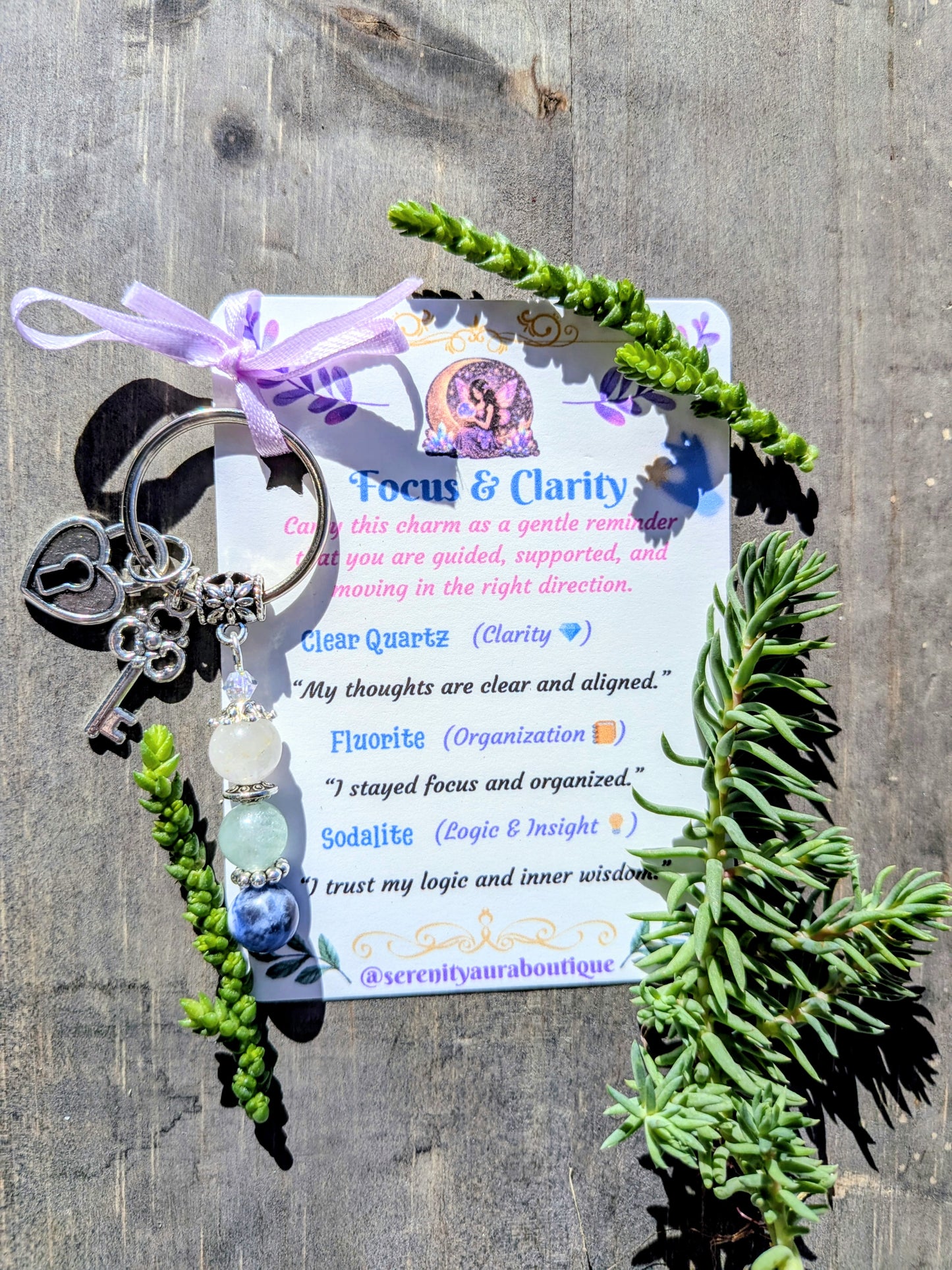 Focus and Clarity Crystal Keychain