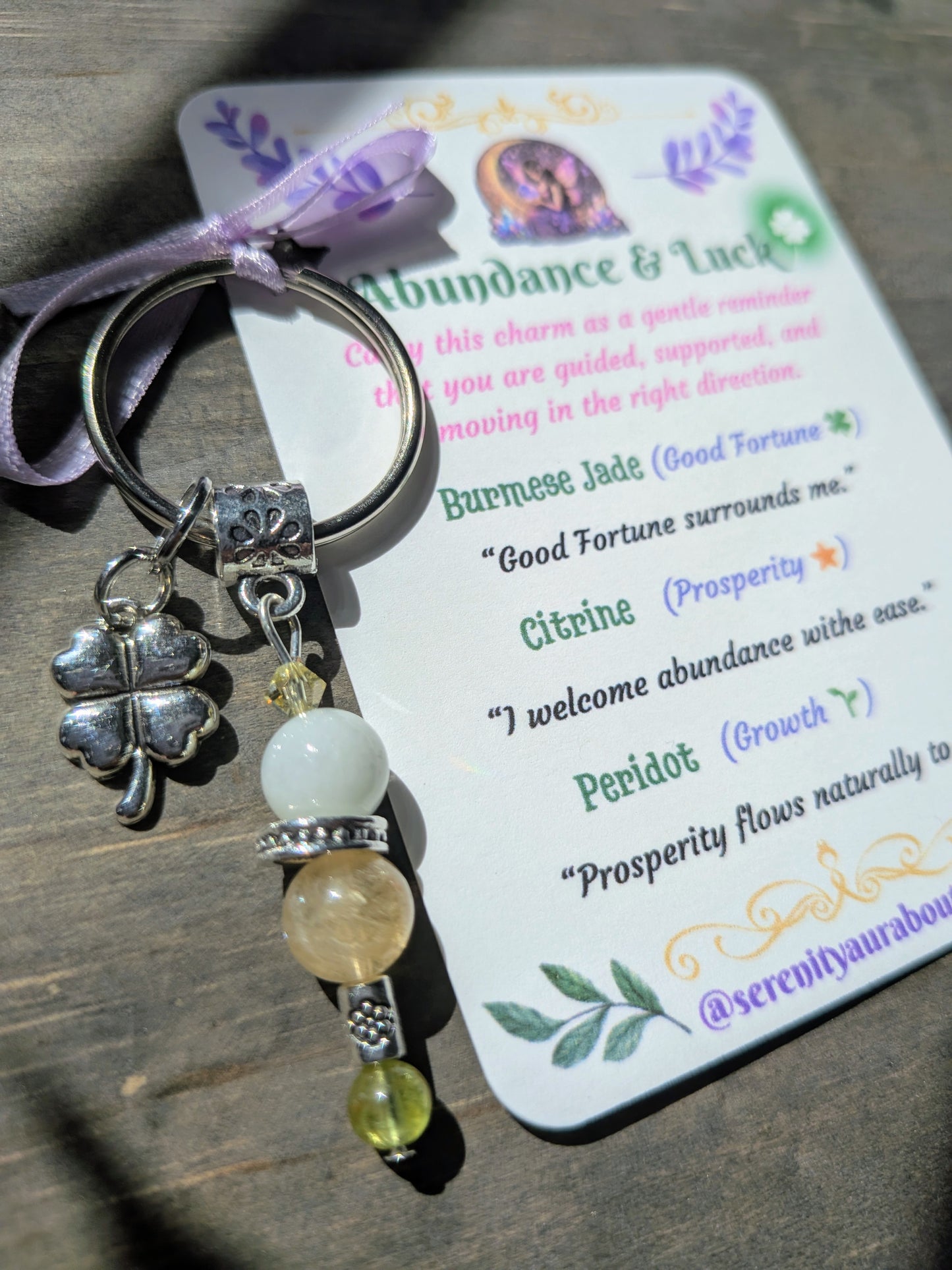 Abundance & Luck Crystal Keychain