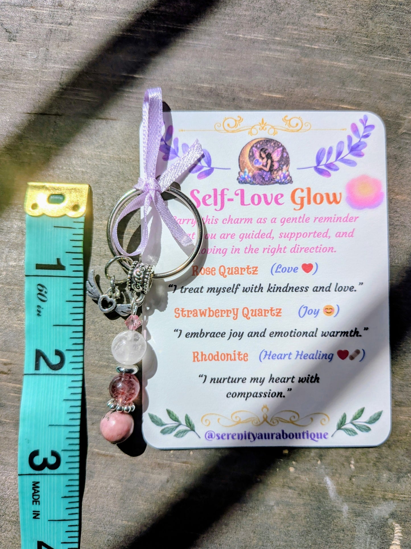 Self-Love Glow Crystal Keychain