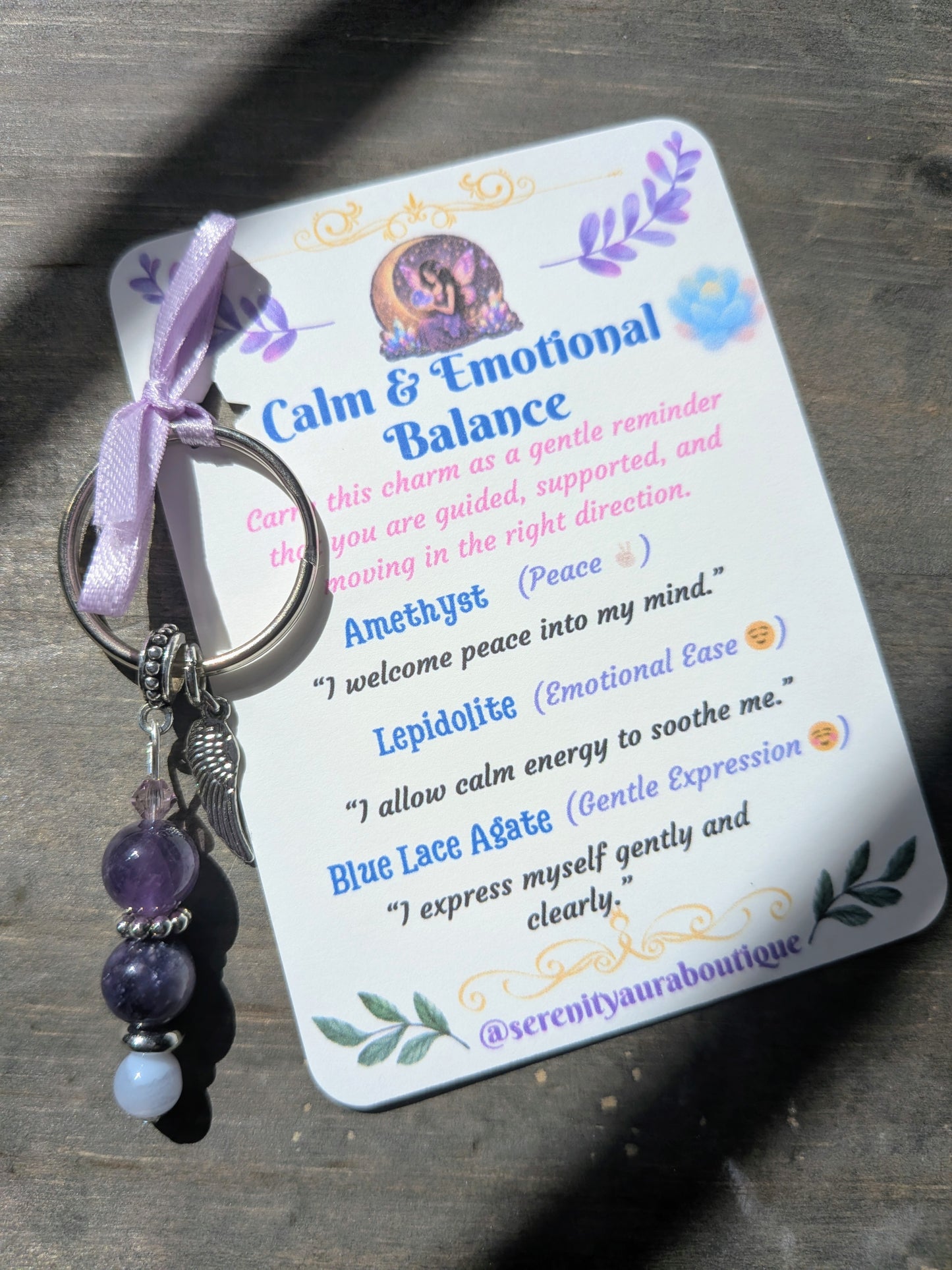 Calm & Emotional Balance Crystal Keychain