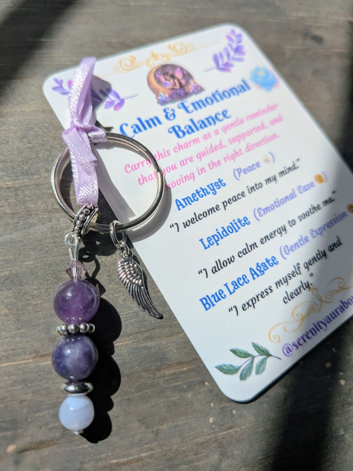 Calm & Emotional Balance Crystal Keychain