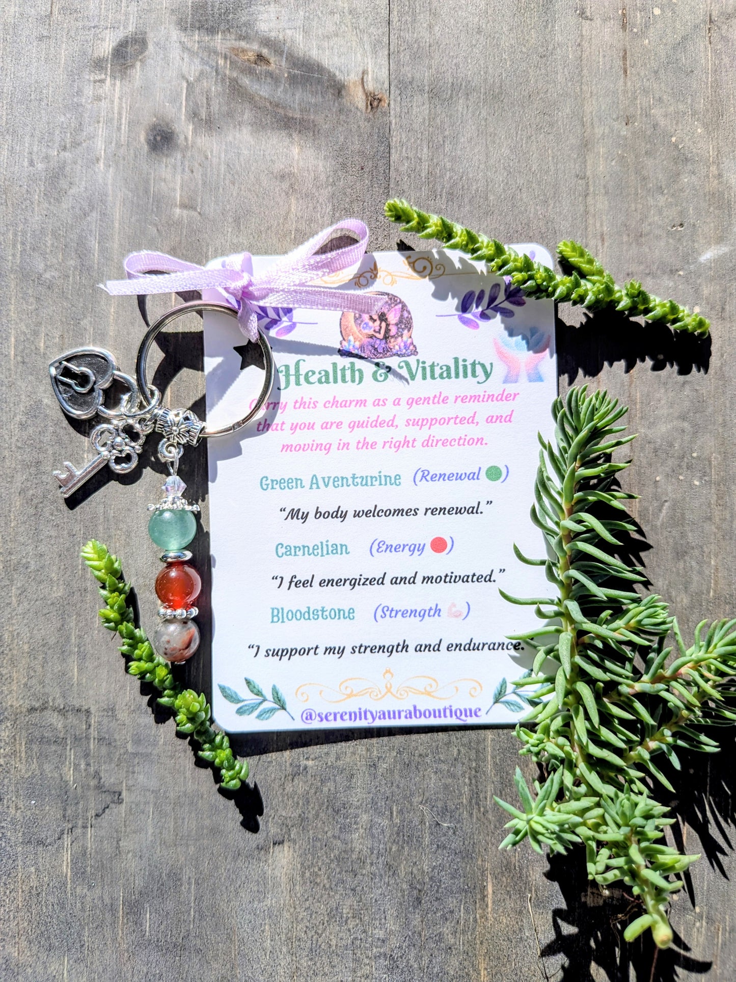 Health & Vitality Crystal Keychain