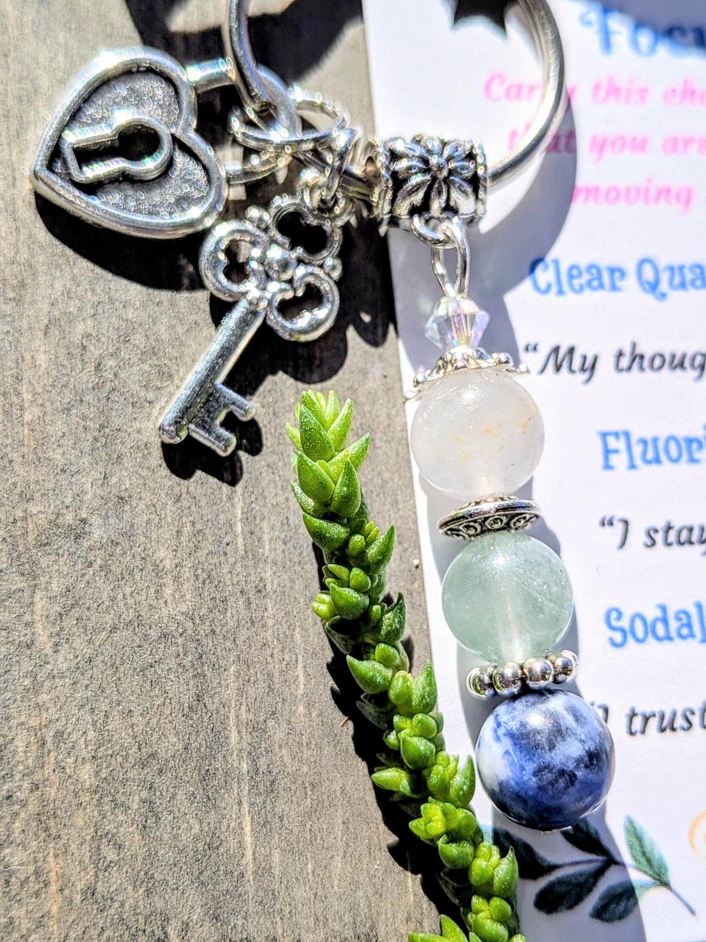 Focus and Clarity Crystal Keychain