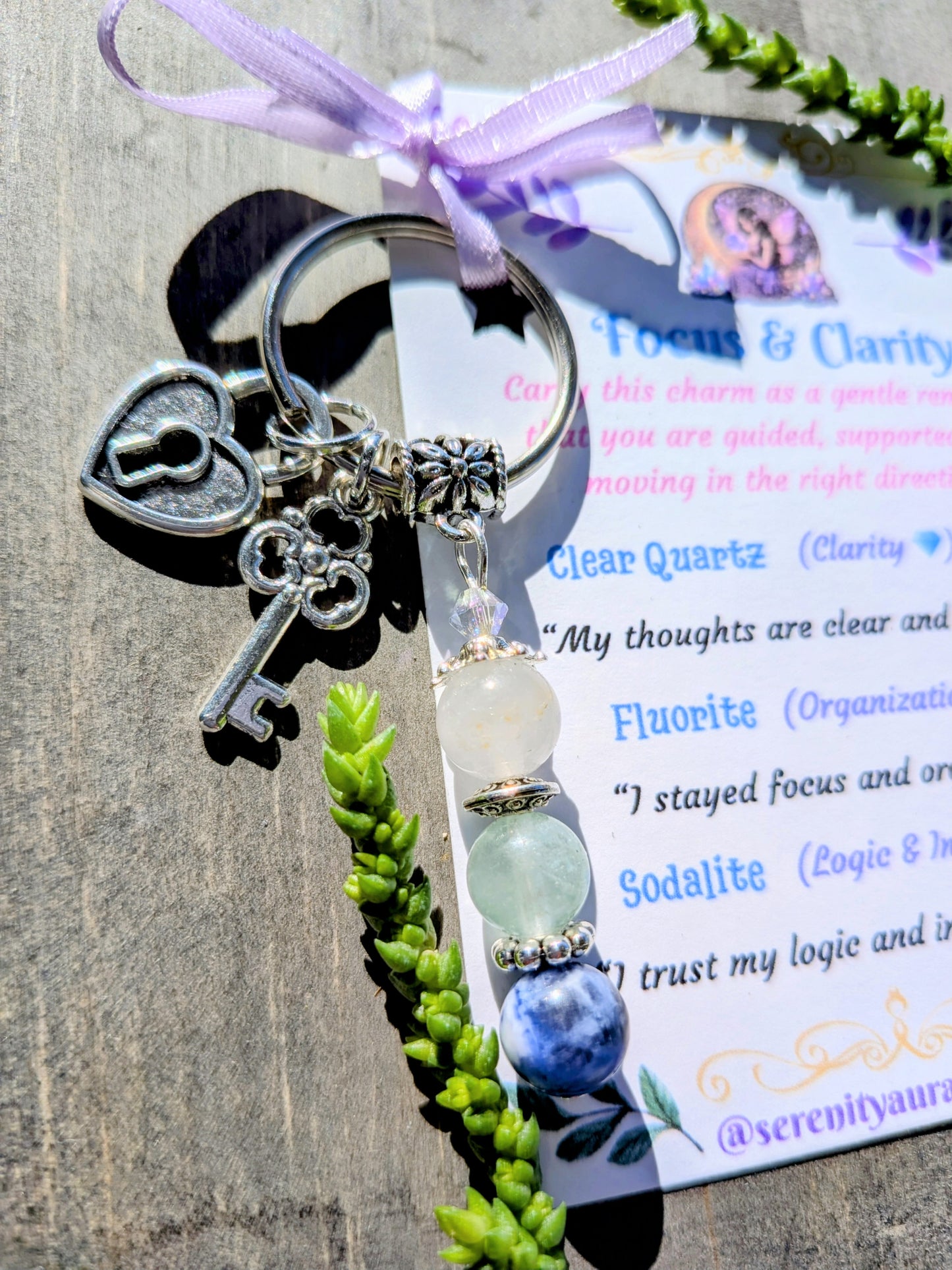 Focus and Clarity Crystal Keychain