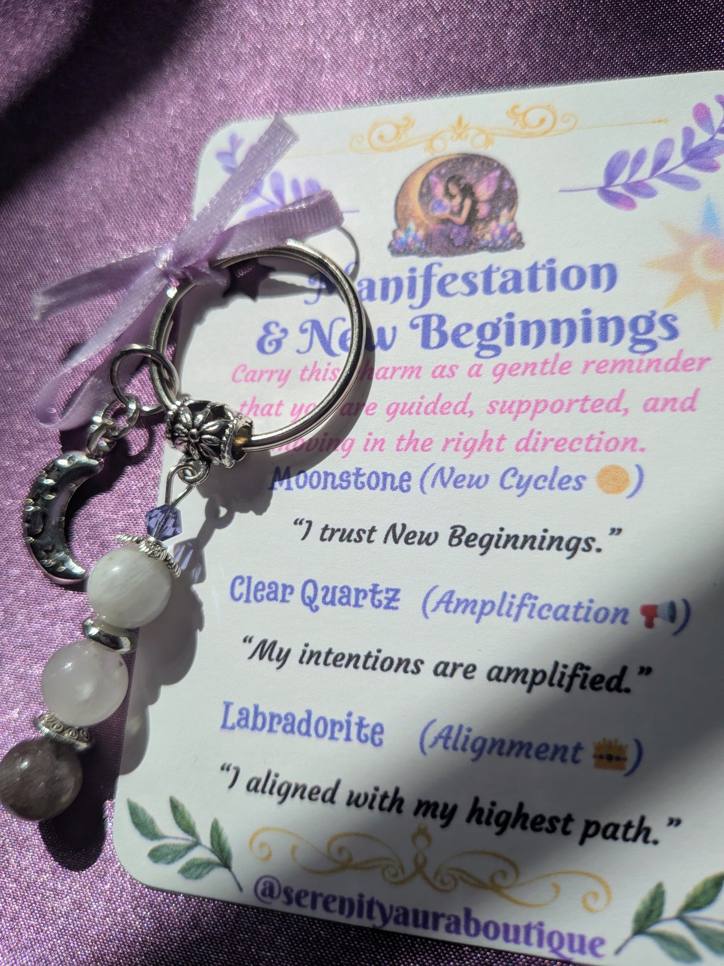 Manifestation & New Beginning Crystal Keychain