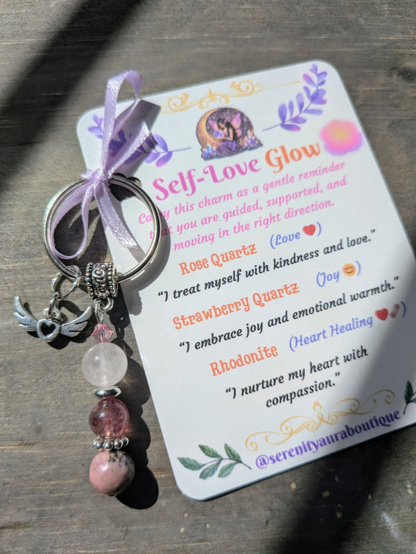 Self-Love Glow Crystal Keychain
