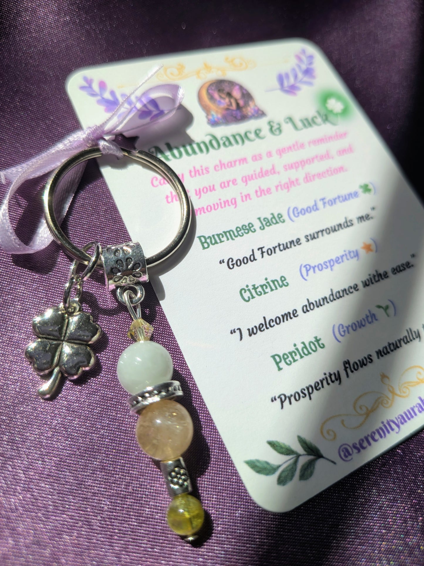 Abundance & Luck Crystal Keychain