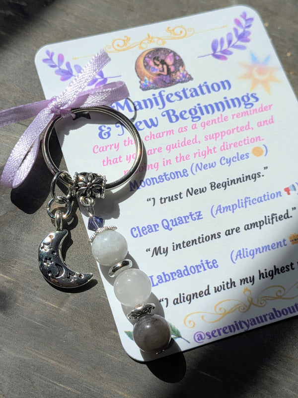Manifestation & New Beginning Crystal Keychain
