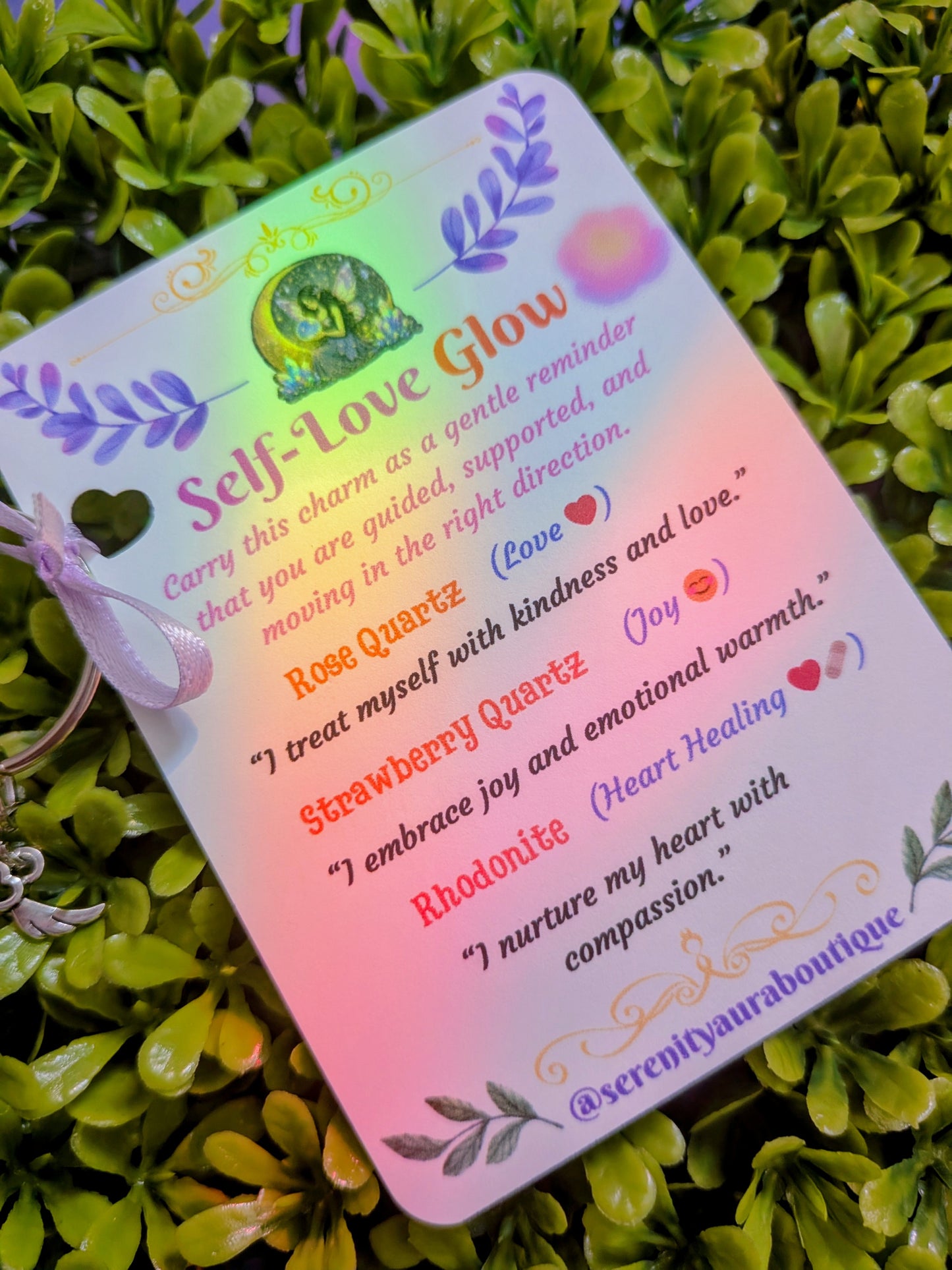 Self-Love Glow Crystal Keychain
