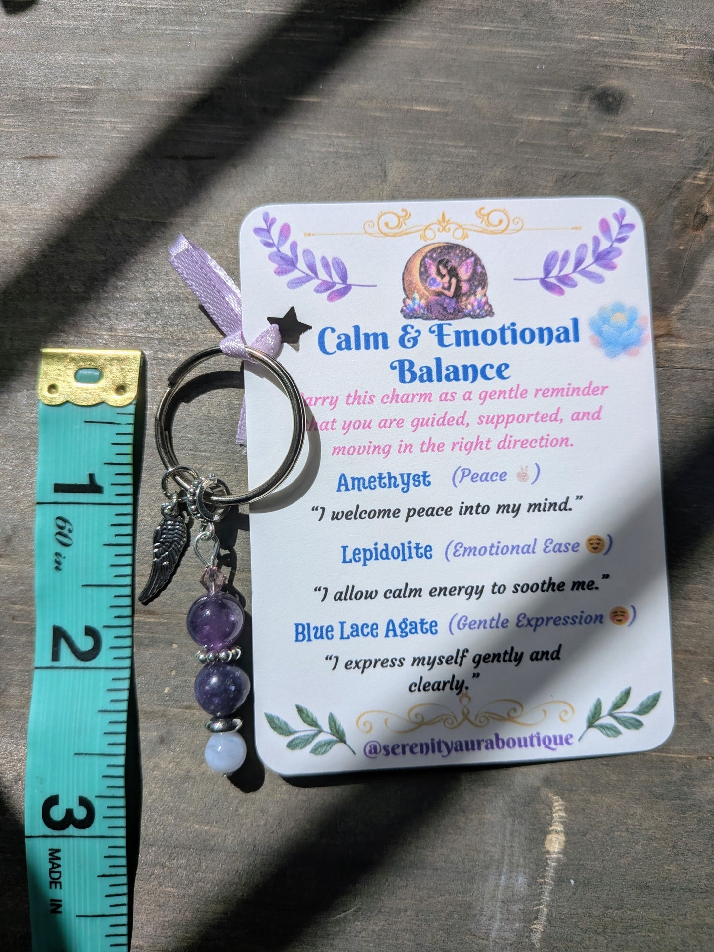 Calm & Emotional Balance Crystal Keychain
