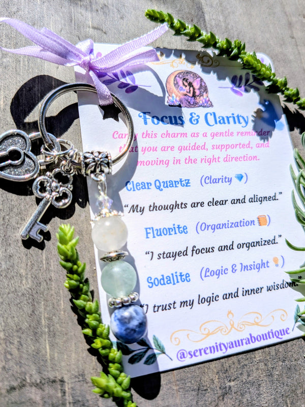 Focus and Clarity Crystal Keychain